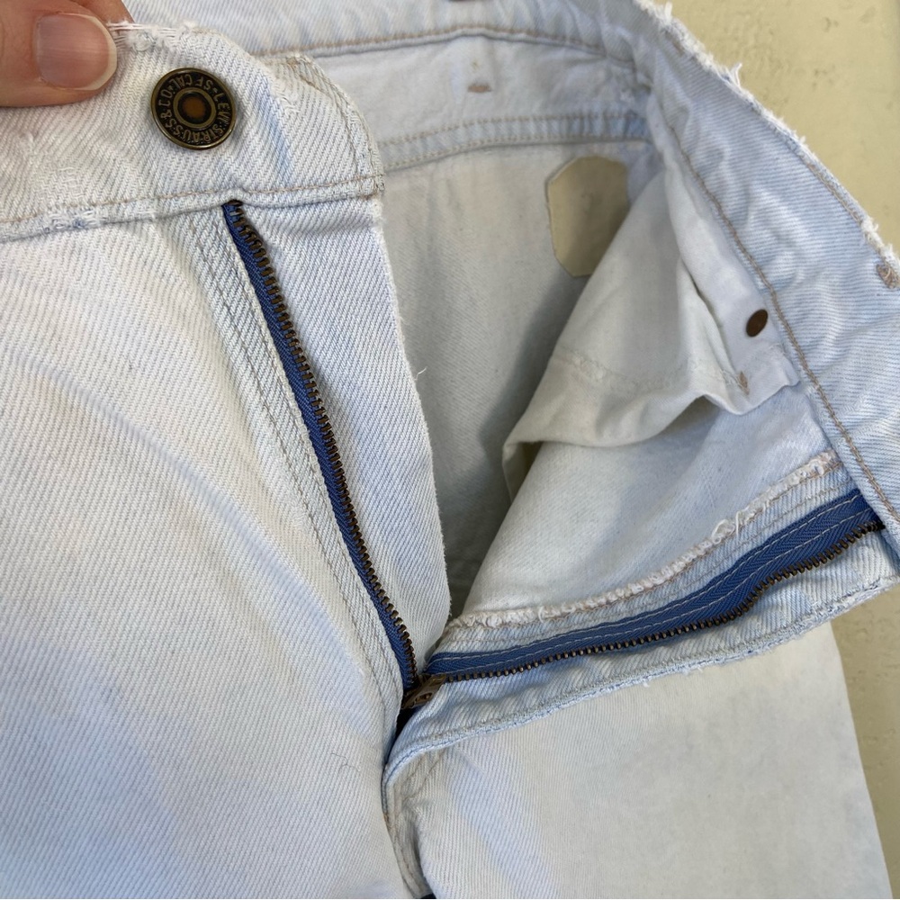 Vintage 70s Mens 32x34 Levi’s 550 Light Wash Orange Tab Distressed Denim Jeans - Picture 8 of 14